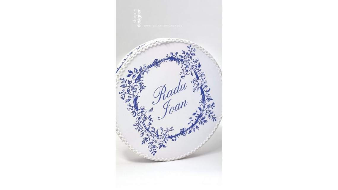 Trusou botez băiețel English Romantic Blue Personalizat cu broderie 3